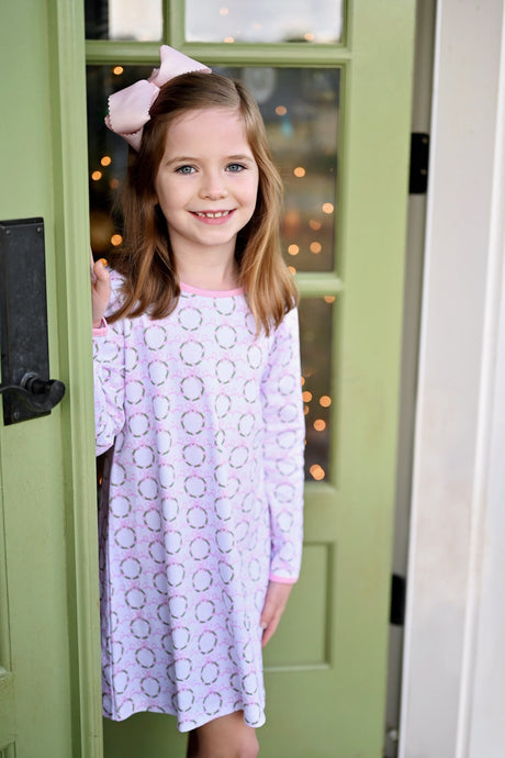 Rosie Knit Dress, Pink Wreath Knit