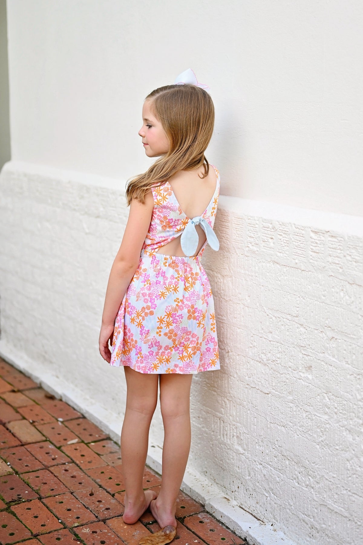 Kristin Knot Dress, Sea Floral