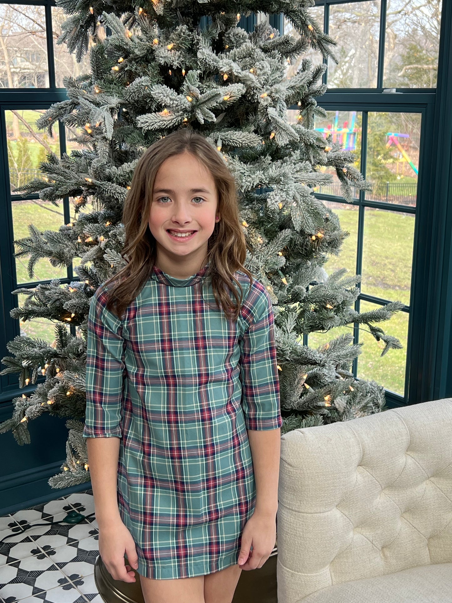 Green Christmas Plaid Dress BE (Ready to Ship) – James and Lottie INC