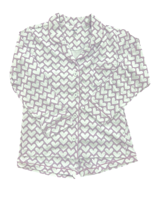 SHORT Sleeve/Shorts Lounge Set, Lavender Hearts (Ready to Ship)