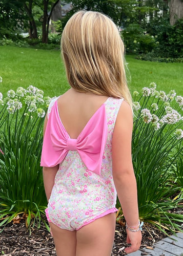 Lottie One Piece Swim, Fuchsia Floral (Ready to Ship)