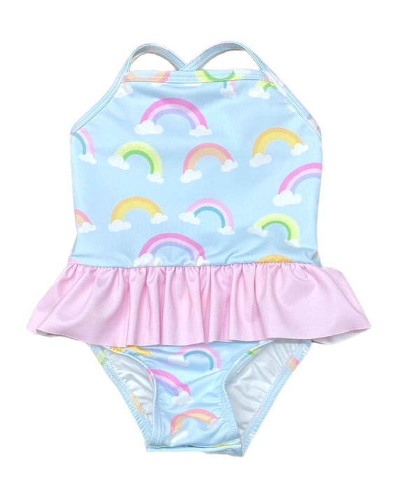 James & Lottie Girls Lainey Skirted Swimsuit - Pink Set Sail
