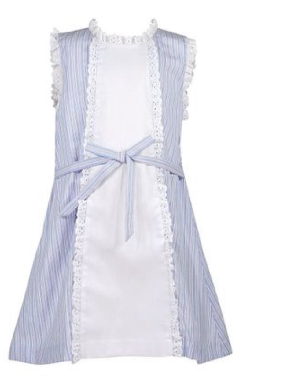 Louise Dress, Pink and Blue Stripe