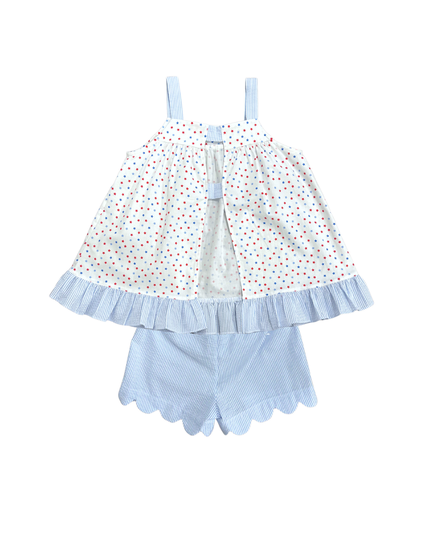 Maggie Bloomer/Scallop Short Set, Patriotic Stars
