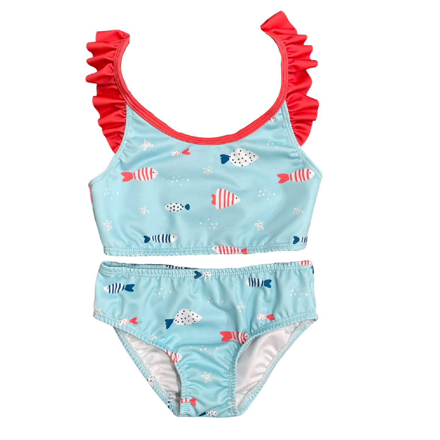 Emerson Two-Piece Swimsuit, Fish Print
