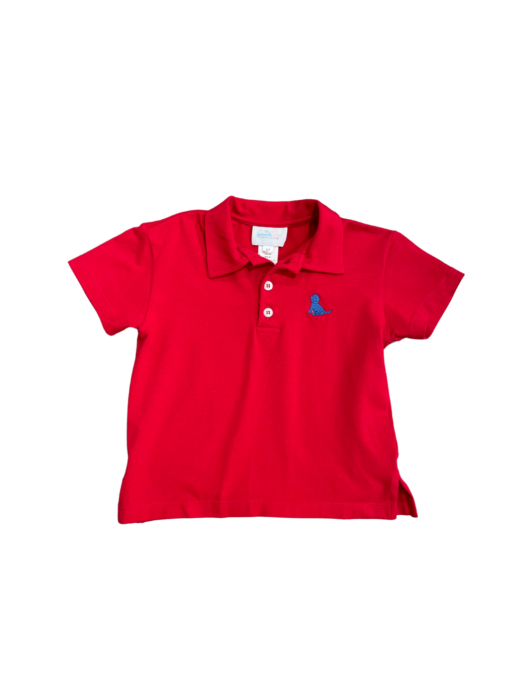 Red Polo with Medium Blue Puppy