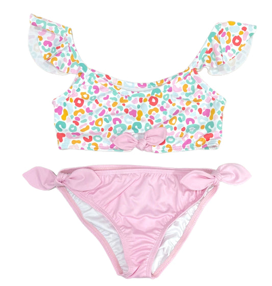 Two Piece Knot Swim BE, Summer Cheetah
