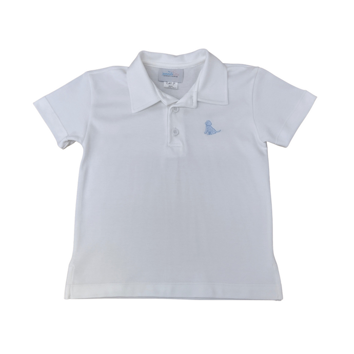 White Polo with Light Blue Puppy