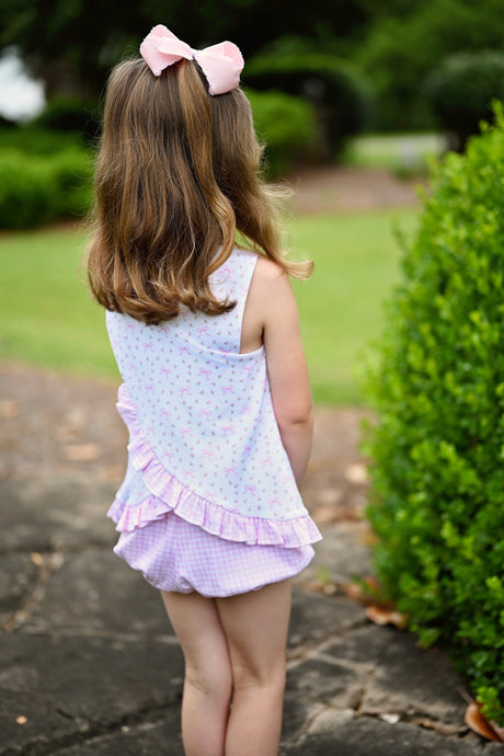 Poppy Knit Bloomer/Banded Short Set, Rosebuds and Bows