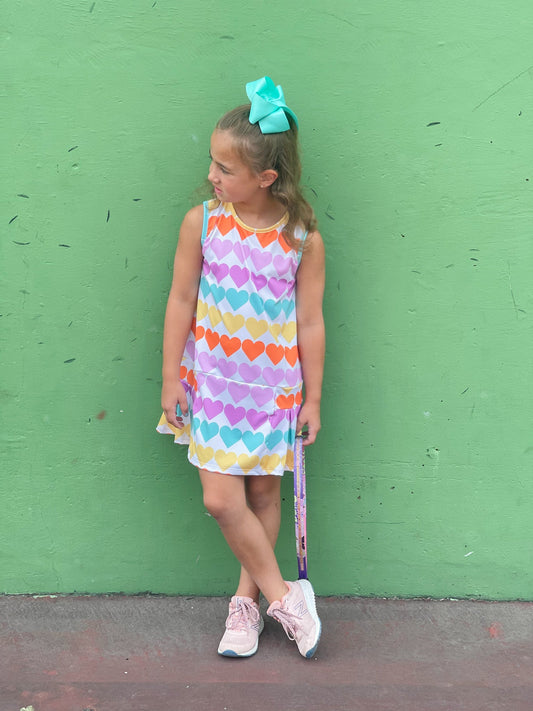 Hattie Tennis Dress, Hearts