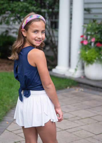 Athleisure Tie Back Top BE, Navy
