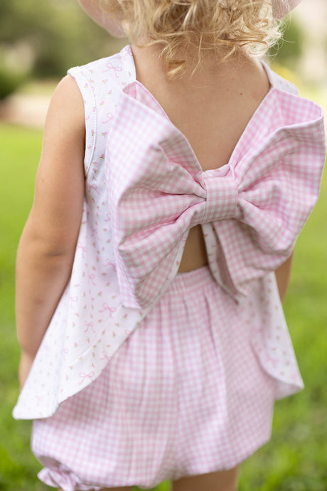 Lottie Knit Bloomer/Banded Short Set, Rosebuds and Bows