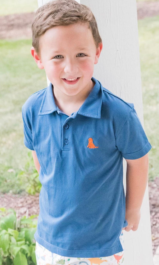 Navy Polo Orange Puppy