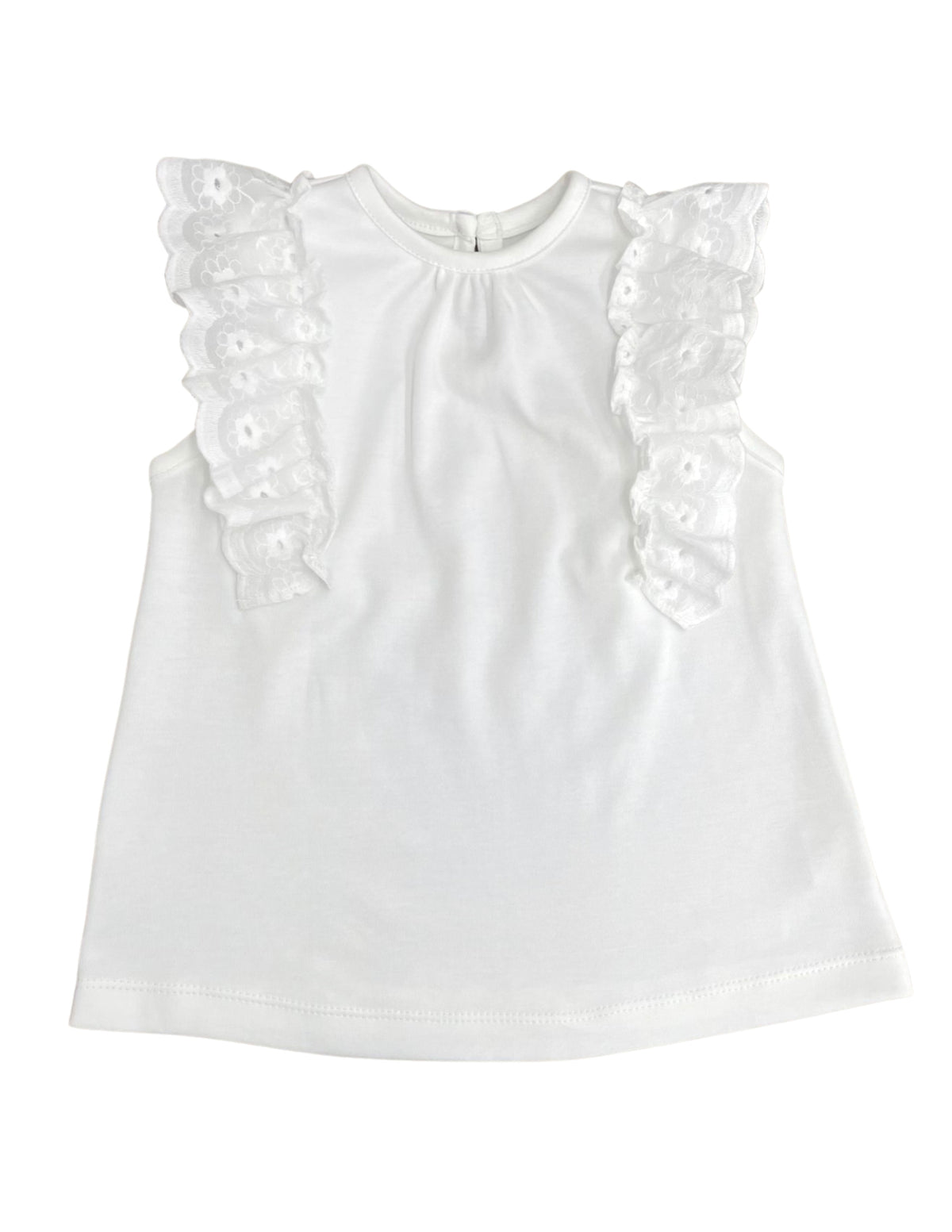 White Sleeveless Top, Eyelet