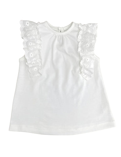 White Sleeveless Top, Eyelet