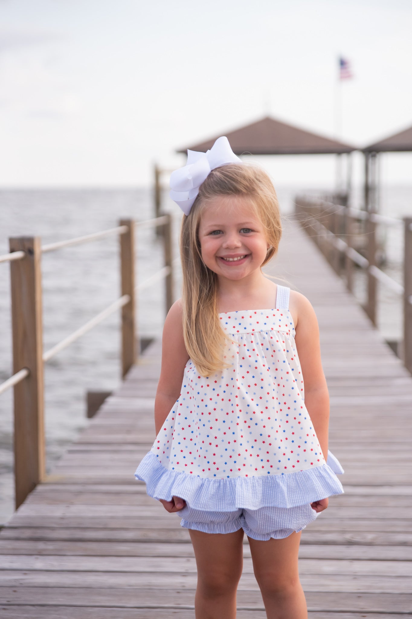 Maggie Bloomer/Scallop Short Set, Patriotic Stars