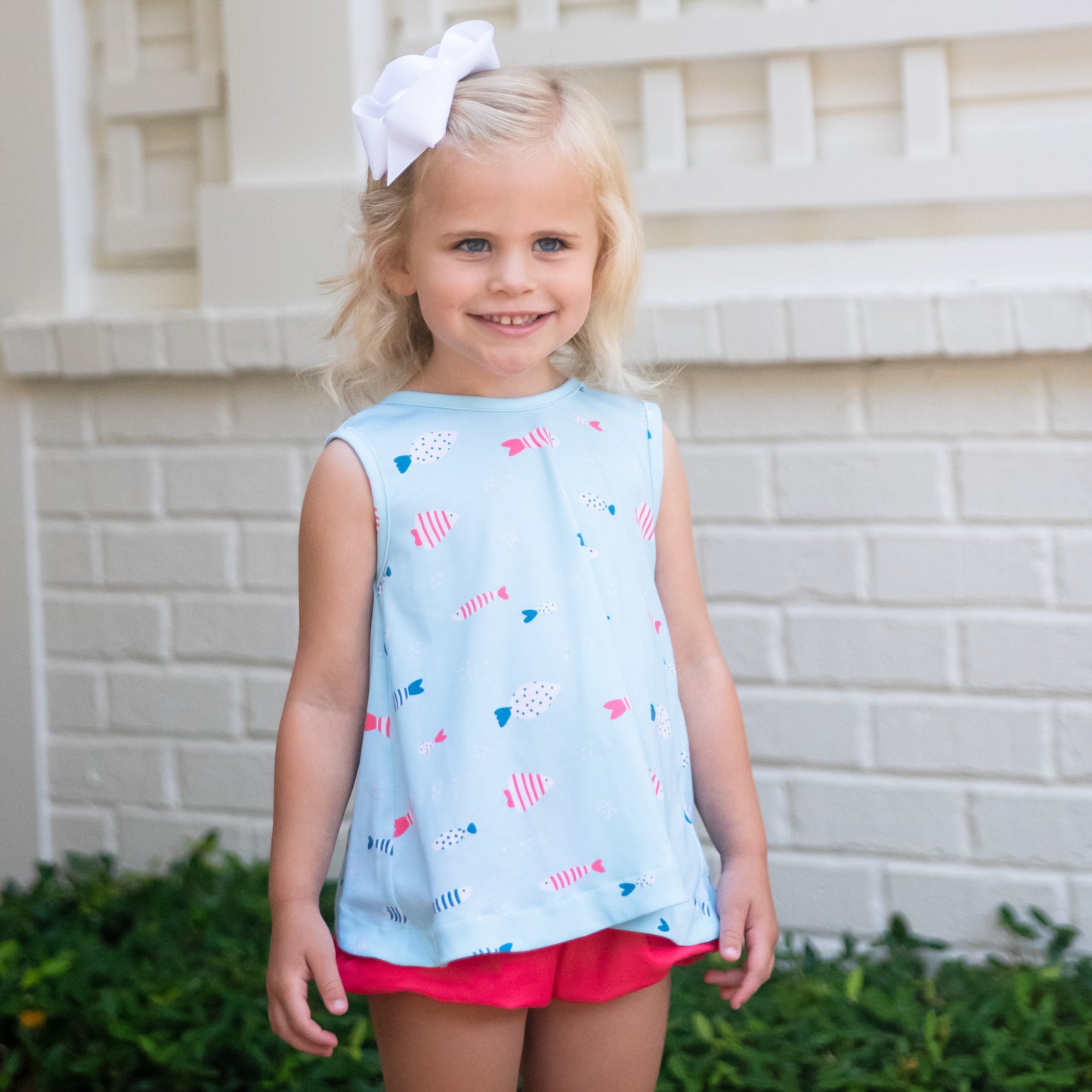 Lottie Bloomer/Banded Short Set, Fish