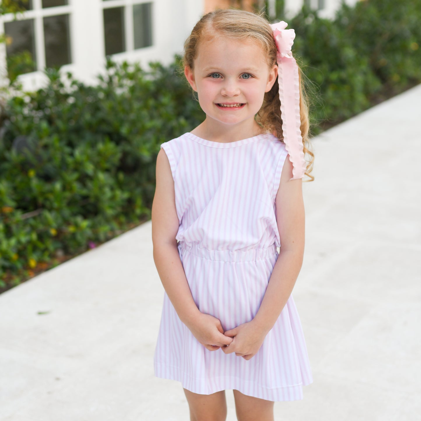 Kristin Knit Knot Dress, Pink Stripe