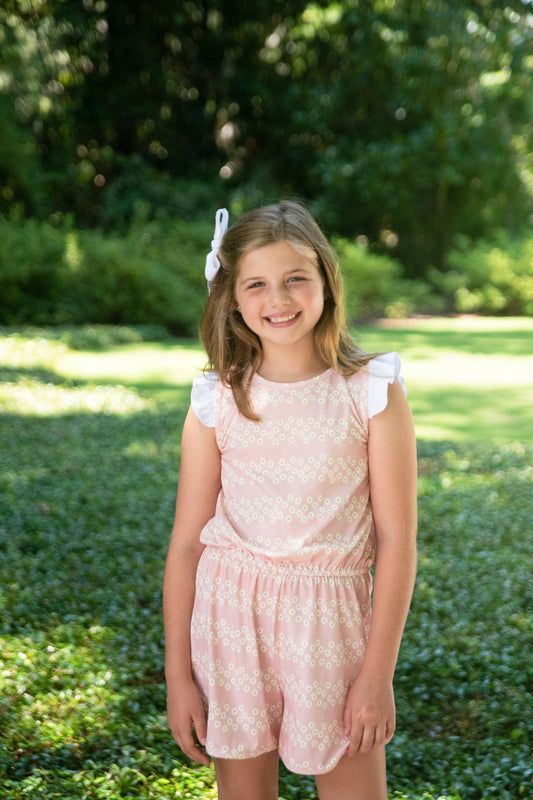Riley Romper, Daisy Print
