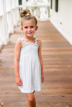 Mary Dress, Aqua Stripe