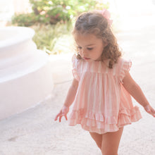 Madison Bloomer/Banded Short Set, Pink Stripe Gauze