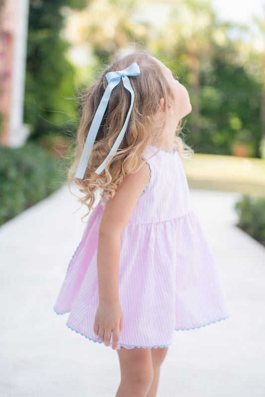 Sylvie Bloomer/Banded Short Set, Pink Stripe