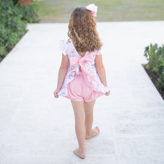 Mae Swing Bloomer/Banded Short Set, Ice Cream Truck Knit