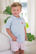 Light Blue Polo with Red Puppy