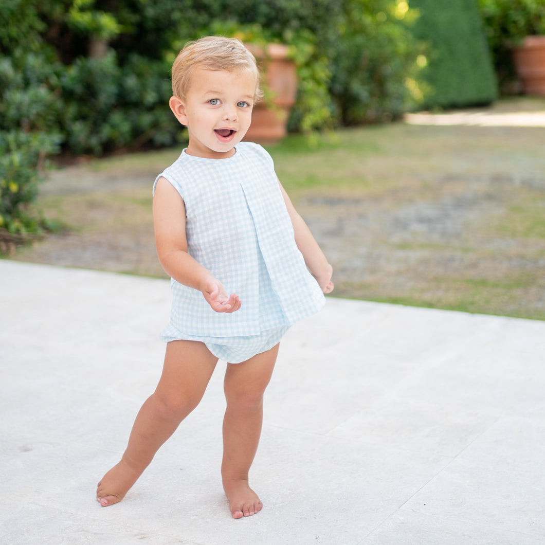 Rory Diaper Set, Blue Check