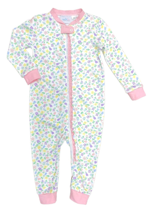 Girls One Piece Zip Up Jammies, Full Bloom