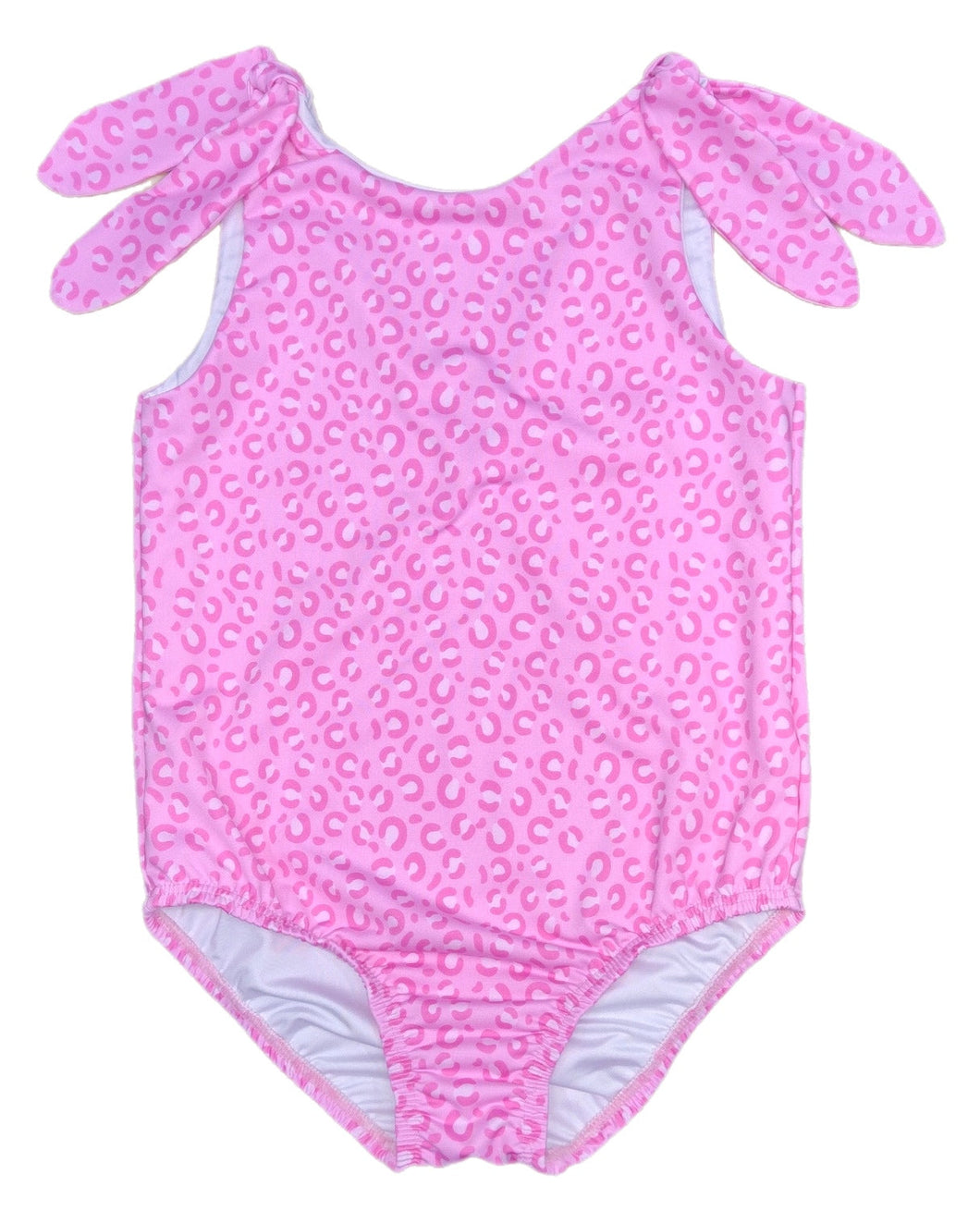 One Piece Shoulder Tie Swim BE, Pink Cheetah