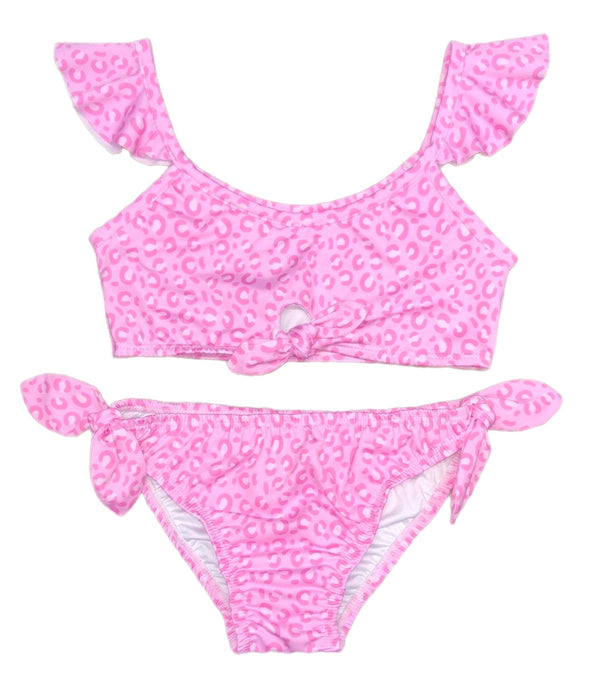 Two Piece Knot Swim BE, Pink Cheetah