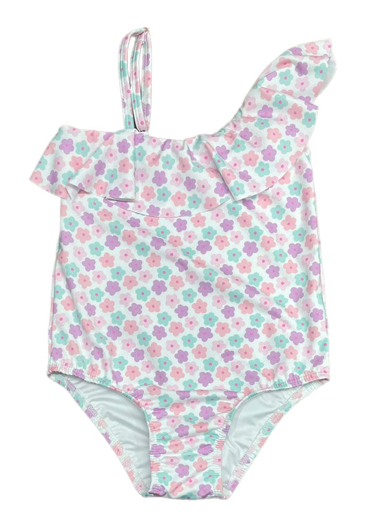 One Shoulder One Piece Swim BE, Vintage Daisy