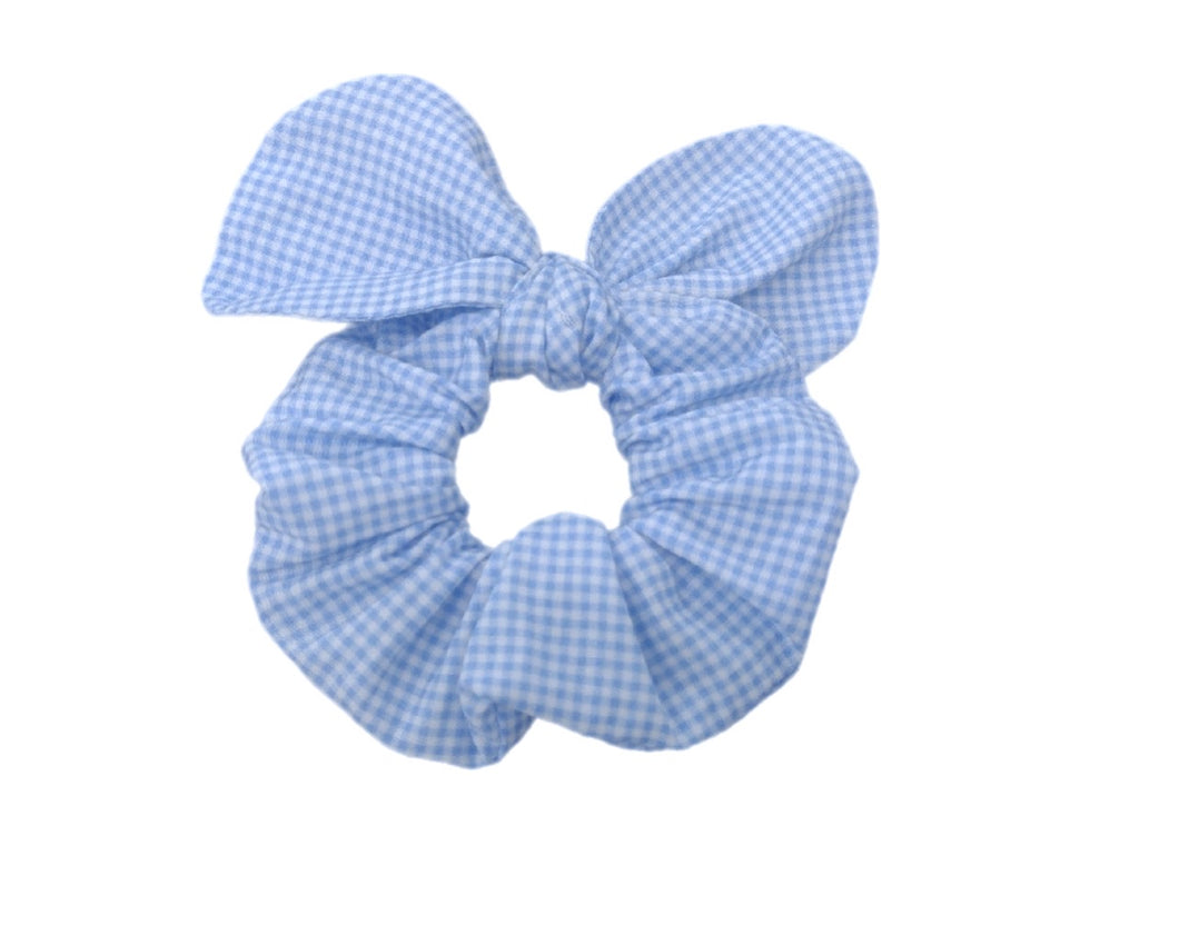 Blue Gingham Scrunchie