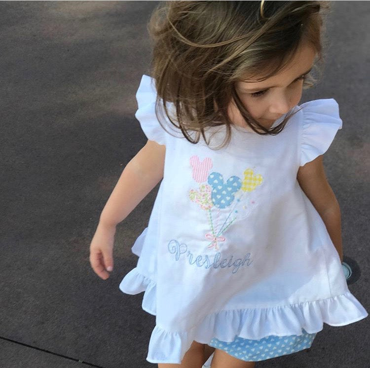 Mae Swing Bloomer Set Flutter Sleeve, Balloons- Dreamers Collection