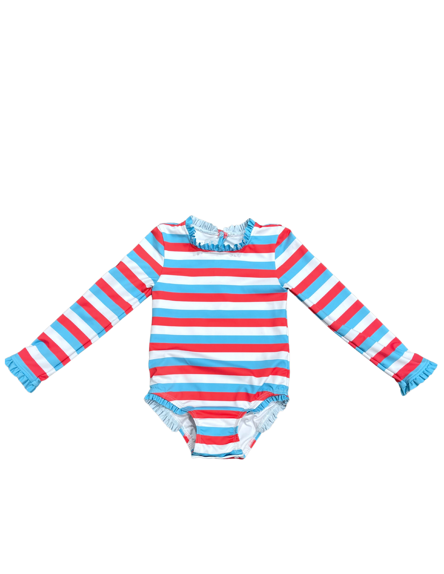 Leighton Rash Guard Swim, Patriotic Stripe