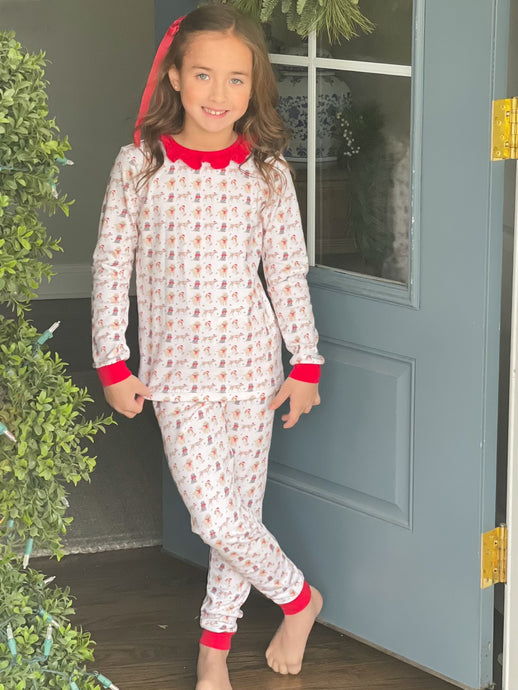 Girls Two Piece Jammies, Christmas Puppy