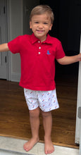 Red Polo with Medium Blue Puppy