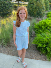 Pima Romper, Blue Dot