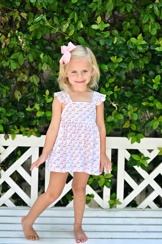 Kiley Bloomer/Banded Short Set, Cherry