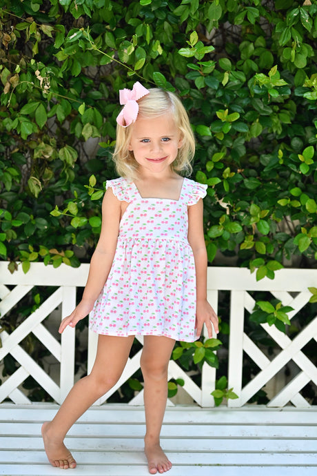 Kiley Bloomer/Banded Short Set, Cherry