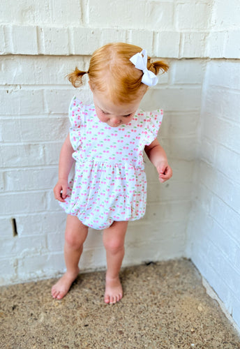 Mary Ruffle Bubble, Cherry Print