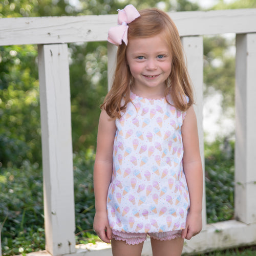 Eliot Bloomer/Banded Short Set, Ice Cream