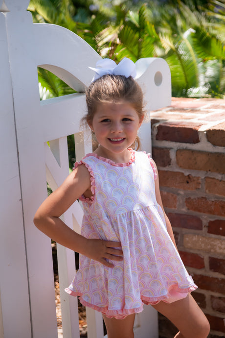 Sylvie Bloomer/Banded Short Set, Rainbow