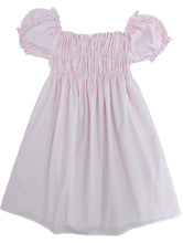 Smocked Short Sleeve Dress, Pink Stripe