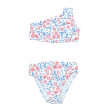 Two-Piece Scalloped Swim, Pink and Lavender Floral