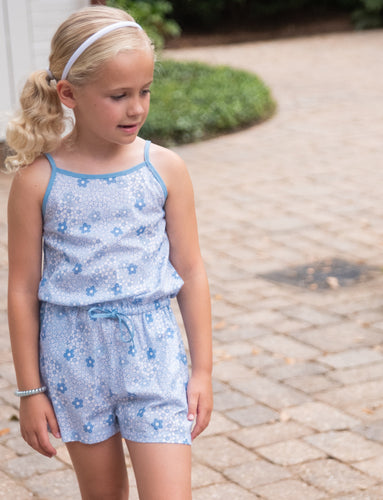 Romper, Blue Floral