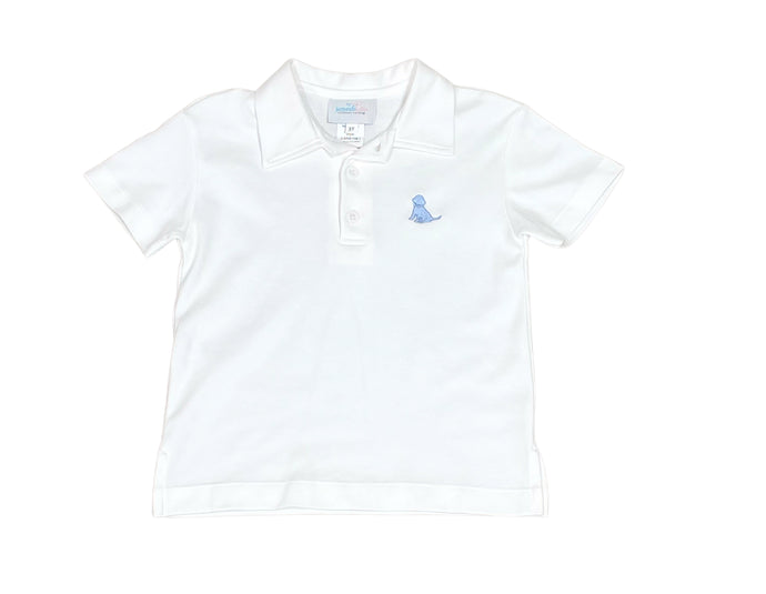 White Polo with Blue Puppy