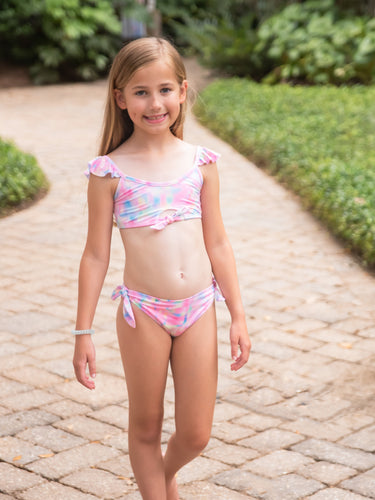 Two-Piece Knot Swim, Multi Color Tie Dye