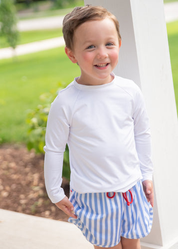 Sammy Swim Rash Guard, White (Ready to Ship)